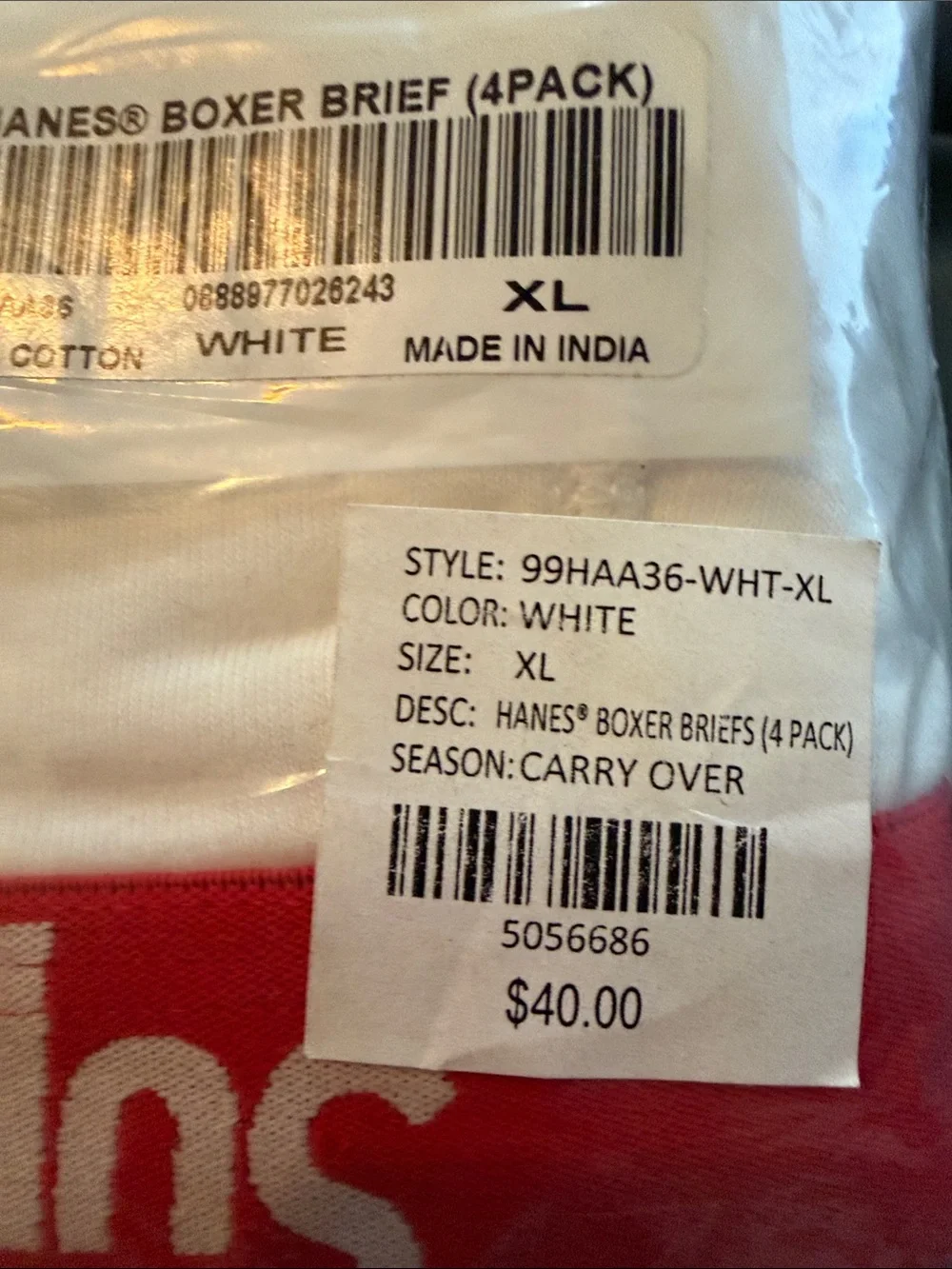 SUPREME/HANES BOXER BRIEFS (4 PACK) - XL / XG